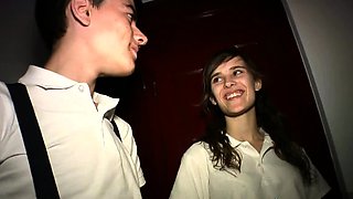 Cute brunette young hookup amateur teen blowjob