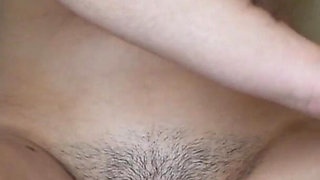 A Girl with a Hairy Pussy and Natural Tits Shaves Her Arms!