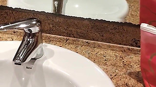 Watch for My Teen Stepsister at the Hotel Room. They Caught Me and Give Me a Handjob in the Shower