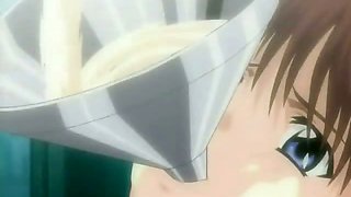Charming hentai slut squirting all over for a dude