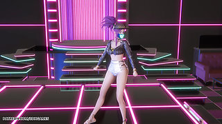 Mmd Hwasa - Na - Akali Sexy Striptease League of Legends Hentai Uncensored 4K 60fps