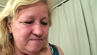 Huge boobs mother inlaw sucks and rides young cock
