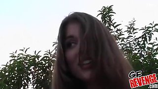 Cute GF pulls down her shorts and reveals her pussy