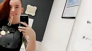 Redhead Hottie Strips Post-workout and Cums All Over the Bathroom Sink