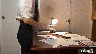 Petite student receives intense anal from dominant teacher