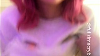 Curly Blonde Teen Records Solo Dildo Masturbation