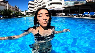 Puta Argentina is Caught in the Pool and Fucked Wildly
