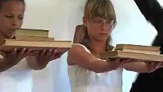 Two buxom nubile hotties get some spanking