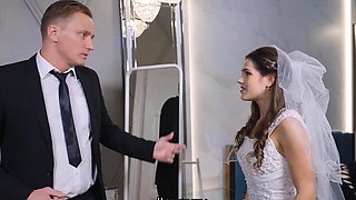 Bride cant resist and seduces him to fuck before wedding