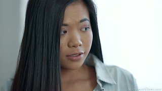 Hot and flexible lesbian Vina Sky gets her Asian pussy licked by ebony babe