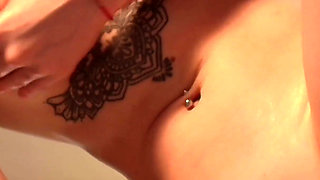 Dildo Riding & Wet Masturbation on the Transparent Table