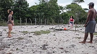 Hot Latina Neighbor Threesome - Outdoor Fuck with BBW & Tattooed Teen