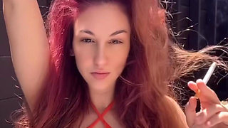 Italian Long Hair Big Boobs Stepmom Artemisia Love Smoking Session Outdoor