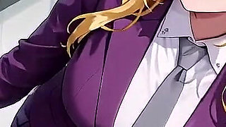 Blonde Boss in Purple Suit! Office Train Private Moments. She's Multitasking with Files While Secretly Adjusting Her Skirt...