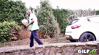 Chubby Big-Butt MILF Ruby Cattrall Bounces Bald Black Studs Thick Cock in Brutal Doggy