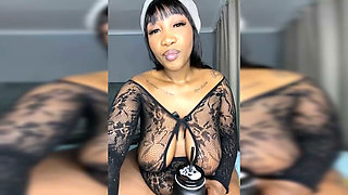 Fat Ass BBW Striptease & Squirts Masturbation