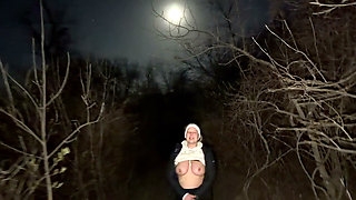 Horny Wife Sneaks Away from Camp to Get Fucked by Big Dick