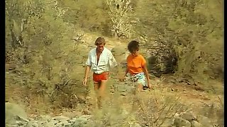 Kinky vintage tourist bangs his charming slender GF on the car hood