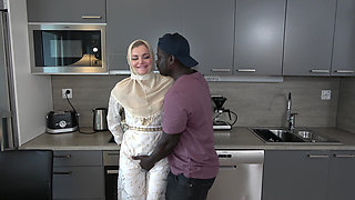 Hijabi Wife Cheating with Her Husband's BBC Friend