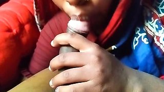 Horny Desi MILF Mom Gives Sloppy Blowjob to Young Boy in Village Bathroom