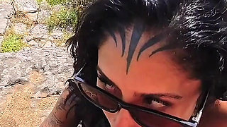 Hardcore Fuck I Almost Fell Over the Cliff - Rough Doggy Style Sex and Intense Blowjob Outdoor in POV