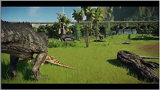 T Rex Vs Giga Vs Spino Vs Therizinosaurus - Jurassic World Evolution