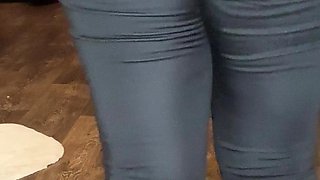 I Show a Beautiful Figure in Black Leggings and Black Boots/