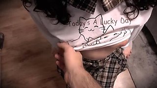 Petite 18yo Schoolgirl Gets Private Desk Chair Lesson From Tutor