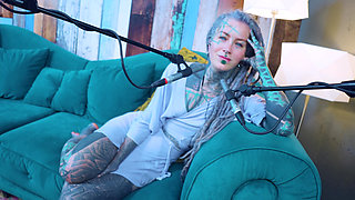 I talk about R - Relief - ASMR podcast SFW talking goth skinny girl dreadlocks tattoo model inked girl