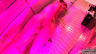 Mira's Erotic Pink Shower Masturbation Session