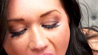 Horny brunette POV cum in mouth BBC blowjob and foreskin play