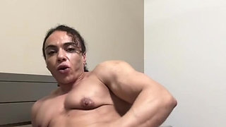 Muscular mom gets her big clit and pussy teared apart by a new toy