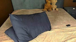Blonde tight pussy babe has solo toy fun