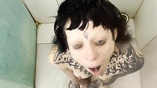Tattooed Slut Never Stops Halfway Every Drop, Every Time, All the Piss