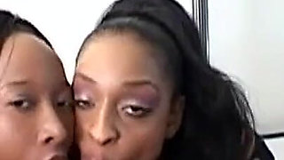Black on Black Threesome for Two Girls Hungry for Big Black Cock