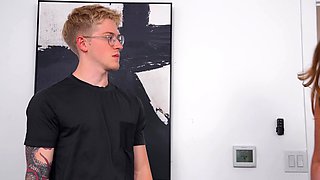 Bratty step sister teen bosses her new step brother around
