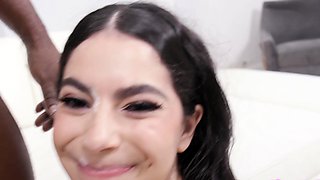 Brunette amateur gives awesome blowjob