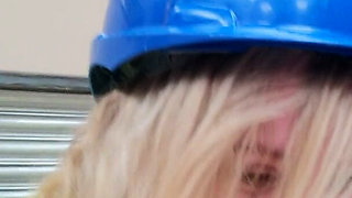 Kiity Queen Teasing and Showing off in the Warehouse. Blond Mature MILF