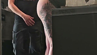 A Camera in a Public Restroom Catches a Strange Man Fucking a Girl Who Is Washing Her Panties.