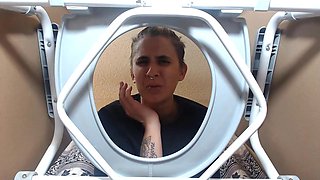 BIG TITS TS TRAPPED IN TOILET POV