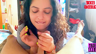 Argentinian slut BabyLuna939 sucks my dick, jerks off my tits until I run out of milk and takes it all Part 1