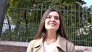 German Scout Casting Turns Rough: Skinny Braces Teen Lizi Vogue Picked Up for Hardcore Pounding