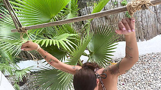 Lola Jungle Girl on Arm Pole Bondage and Poolside Restrain HD