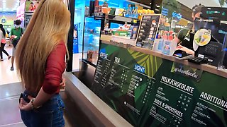 Big tits Thai MILF GF mall visit and sex