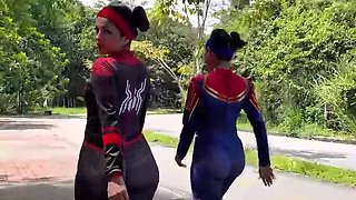 Asian Spider-Woman Cosplay Anal Sex - Big Natural Tits POV Squirt with Friend's Boyfriend