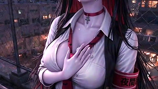 Cute vampire student, waiting for you on the roof at night