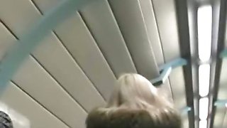 Spy upskirt of chick in black thong