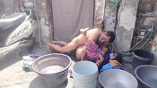 Fucked Wife While Washing Clothes