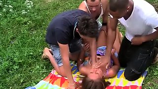 Jessy - Dp hard fuck with three strangers (July)