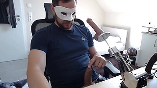 Master Dominates Useless Beta Male with Machine to Fuck Ass and Mouth with Cum Eating